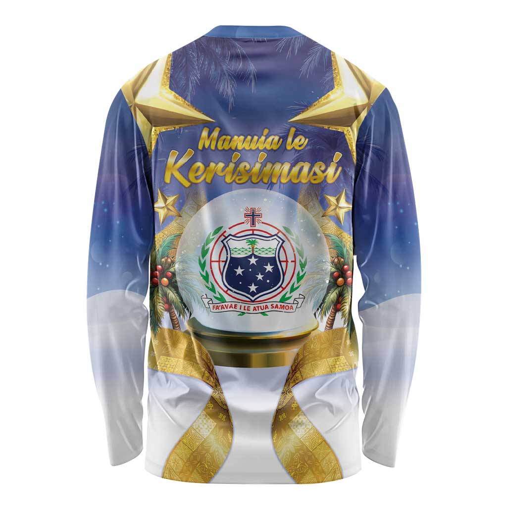 Samoa Christmas Long Sleeve Shirt Snow Globe With Samoan Santa LT05 - Polynesian Pride