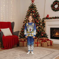 Samoa Christmas Pajama Set Snow Globe With Samoan Santa LT05 Kid Navy - Polynesian Pride