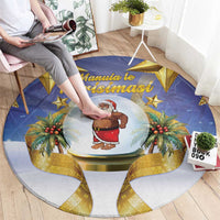 Samoa Christmas Round Carpet Snow Globe With Samoan Santa LT05 - Polynesian Pride
