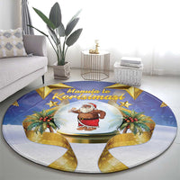 Samoa Christmas Round Carpet Snow Globe With Samoan Santa LT05 - Polynesian Pride