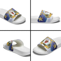 Samoa Christmas Slide Sandals Snow Globe With Samoan Santa LT05 - Polynesian Pride