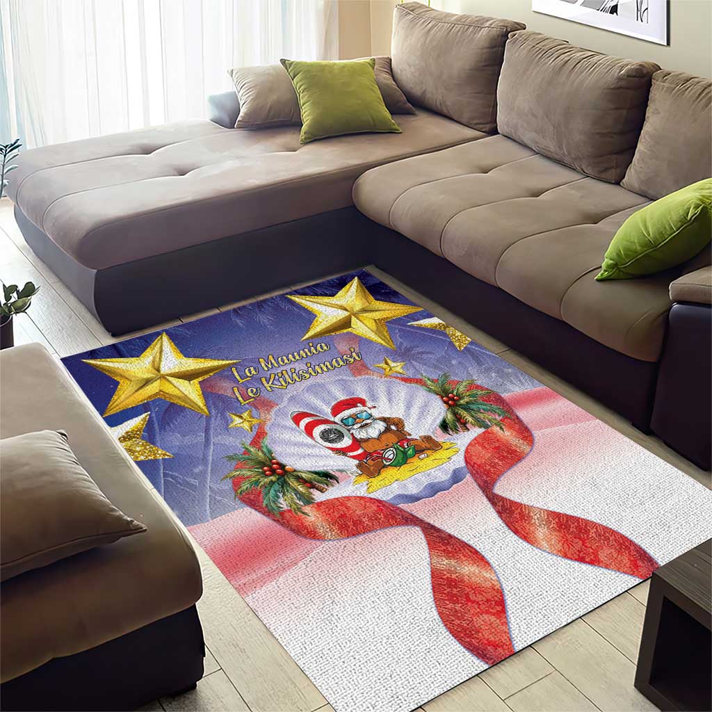 American Samoa Christmas Area Rug Seashell Santa Beach Vibes LT05 - Polynesian Pride