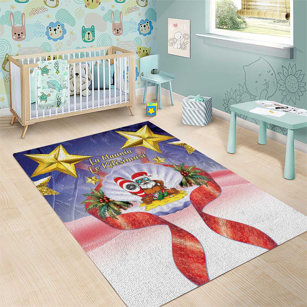 American Samoa Christmas Area Rug Seashell Santa Beach Vibes LT05 - Polynesian Pride