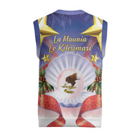 American Samoa Christmas Knitted V-Neck Vest Seashell Santa Beach Vibes LT05 - Polynesian Pride