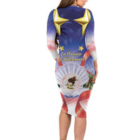 American Samoa Christmas Long Sleeve Bodycon Dress Seashell Santa Beach Vibes LT05 - Polynesian Pride