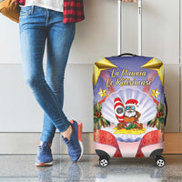 American Samoa Christmas Luggage Cover Seashell Santa Beach Vibes LT05 - Polynesian Pride