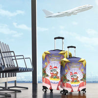 American Samoa Christmas Luggage Cover Seashell Santa Beach Vibes LT05 - Polynesian Pride