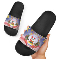 American Samoa Christmas Slide Sandals Seashell Santa Beach Vibes LT05 - Polynesian Pride