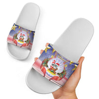 American Samoa Christmas Slide Sandals Seashell Santa Beach Vibes LT05 - Polynesian Pride