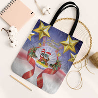 American Samoa Christmas Tote Bag Seashell Santa Beach Vibes LT05 Black Strap One Size Navy - Polynesian Pride