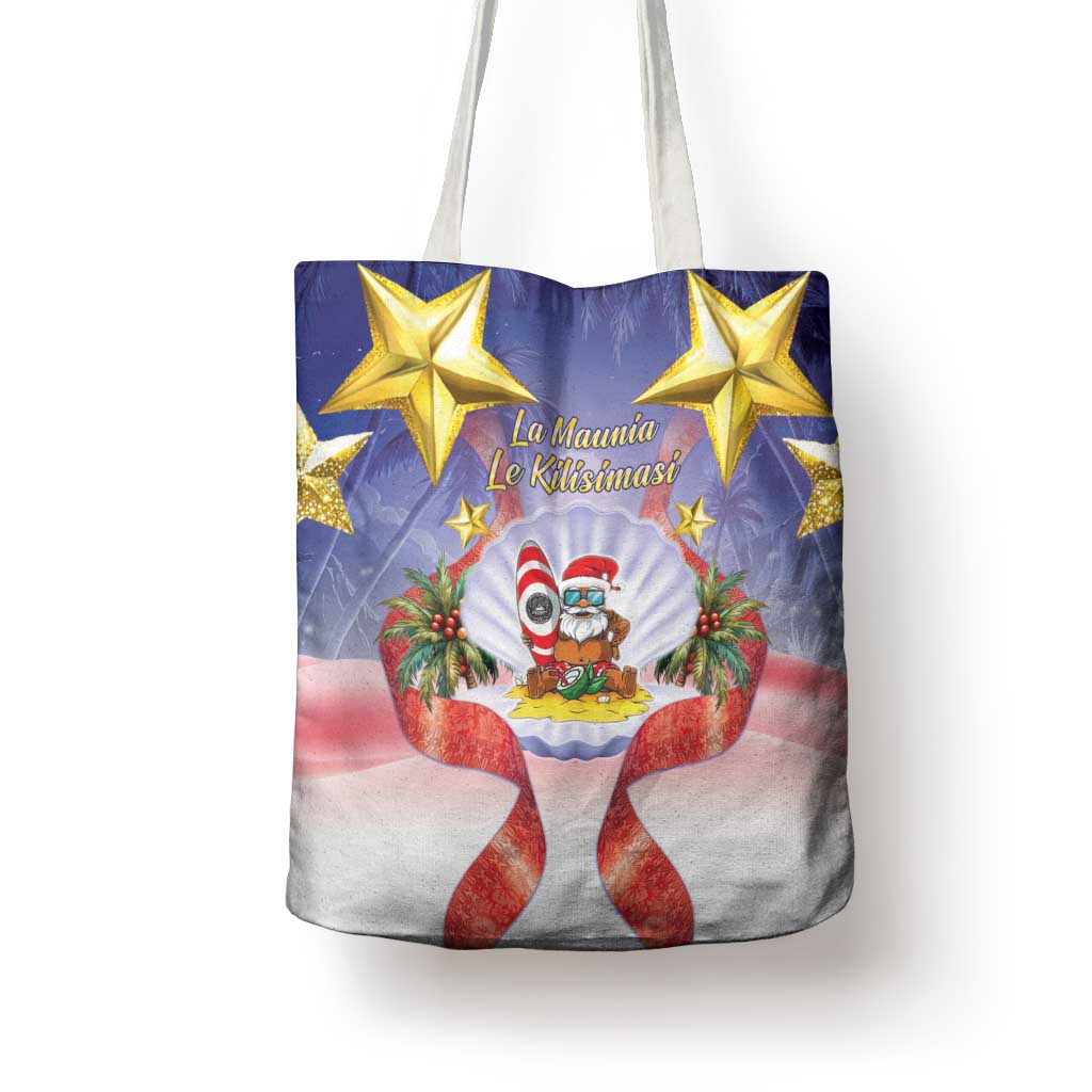 American Samoa Christmas Tote Bag Seashell Santa Beach Vibes LT05 - Polynesian Pride