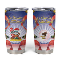 American Samoa Christmas Tumbler Cup Seashell Santa Beach Vibes LT05 Navy - Polynesian Pride
