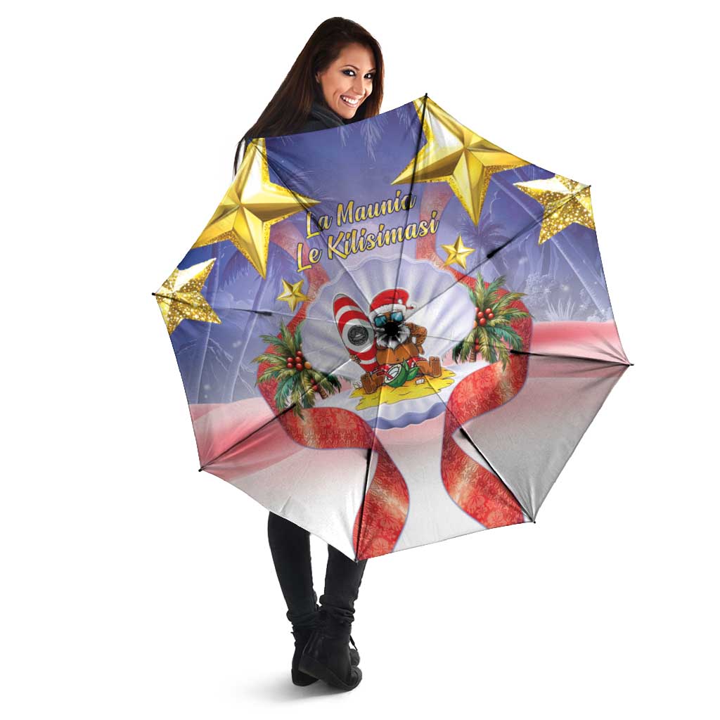 American Samoa Christmas Umbrella Seashell Santa Beach Vibes LT05 - Polynesian Pride