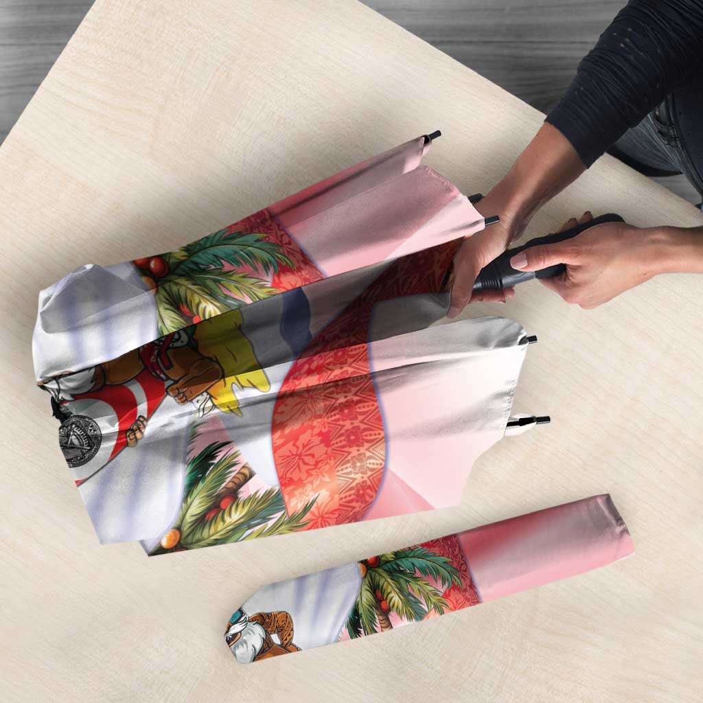 American Samoa Christmas Umbrella Seashell Santa Beach Vibes LT05 - Polynesian Pride