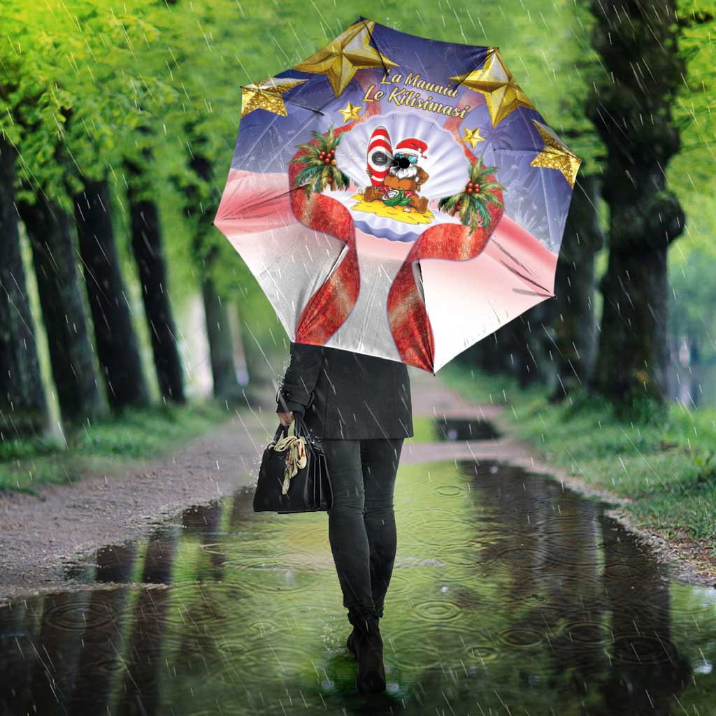 American Samoa Christmas Umbrella Seashell Santa Beach Vibes LT05 - Polynesian Pride