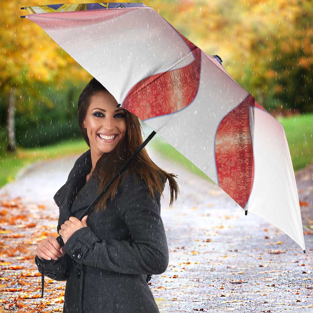 American Samoa Christmas Umbrella Seashell Santa Beach Vibes LT05 - Polynesian Pride