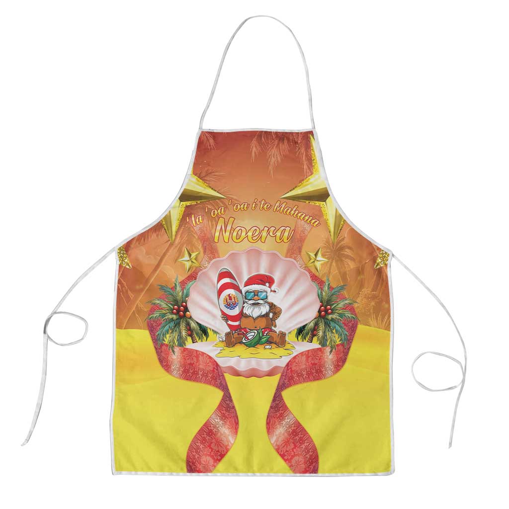 French Polynesia Christmas Apron Seashell Santa Beach Vibes LT05 Orange - Polynesian Pride