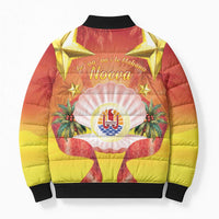French Polynesia Christmas Bomber Puffer Jacket Seashell Santa Beach Vibes LT05 - Polynesian Pride