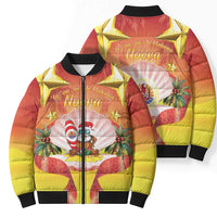 French Polynesia Christmas Bomber Puffer Jacket Seashell Santa Beach Vibes LT05 - Polynesian Pride