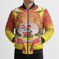 French Polynesia Christmas Bomber Puffer Jacket Seashell Santa Beach Vibes LT05 - Polynesian Pride