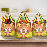 French Polynesia Christmas Grocery Bag Seashell Santa Beach Vibes LT05 3-pack One Size Orange - Polynesian Pride