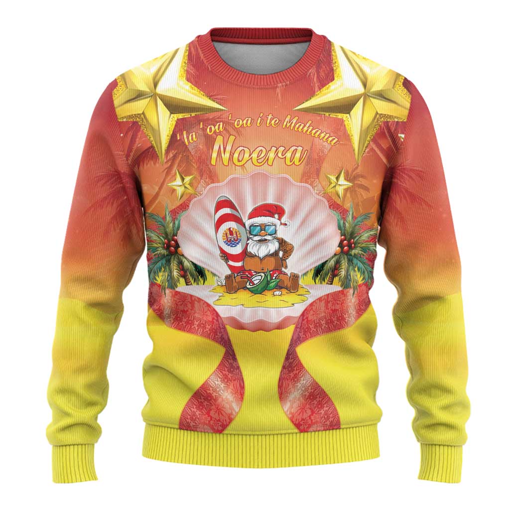 French Polynesia Christmas Ugly Christmas Sweater Seashell Santa Beach Vibes LT05 - Polynesian Pride