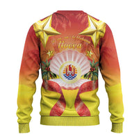 French Polynesia Christmas Ugly Christmas Sweater Seashell Santa Beach Vibes LT05 - Polynesian Pride