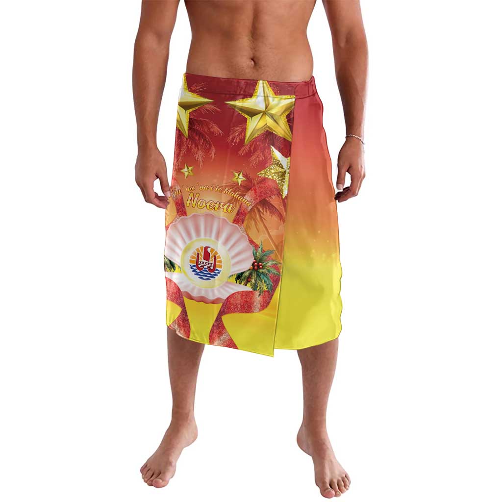 French Polynesia Christmas Lavalava Seashell Santa Beach Vibes LT05 Orange - Polynesian Pride