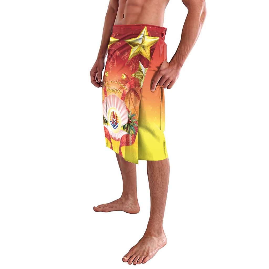 French Polynesia Christmas Lavalava Seashell Santa Beach Vibes LT05 - Polynesian Pride