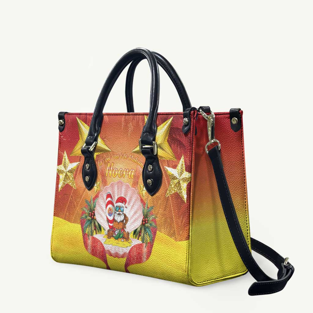 French Polynesia Christmas Leather Bag Seashell Santa Beach Vibes LT05 Orange - Polynesian Pride