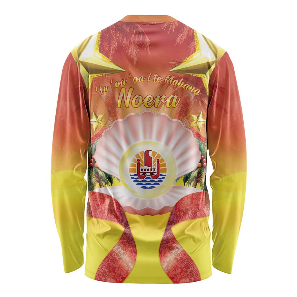 French Polynesia Christmas Long Sleeve Shirt Seashell Santa Beach Vibes LT05 - Polynesian Pride