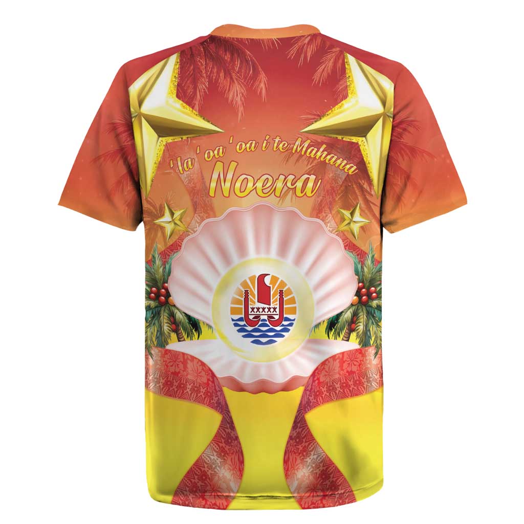 French Polynesia Christmas Rugby Jersey Seashell Santa Beach Vibes LT05 - Polynesian Pride
