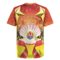 French Polynesia Christmas Rugby Jersey Seashell Santa Beach Vibes LT05 - Polynesian Pride