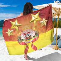 French Polynesia Christmas Sarong Seashell Santa Beach Vibes LT05 One Size 44 x 66 inches Orange - Polynesian Pride
