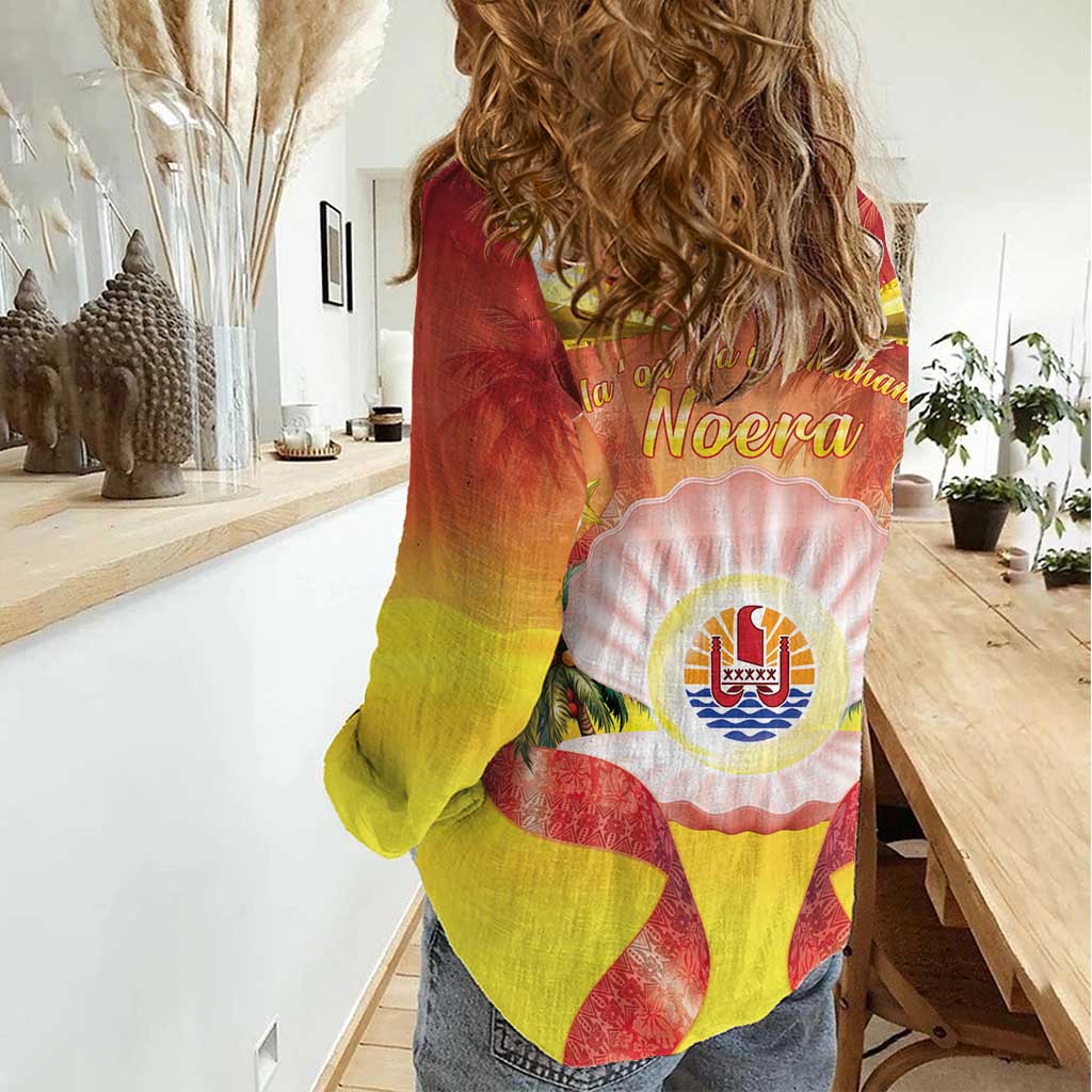 French Polynesia Christmas Women Casual Shirt Seashell Santa Beach Vibes LT05 - Polynesian Pride