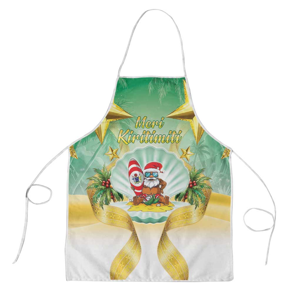 Cook Islands Christmas Apron Seashell Santa Beach Vibes LT05 Green - Polynesian Pride