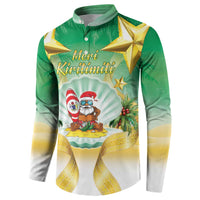 Cook Islands Christmas Button Sweatshirt Seashell Santa Beach Vibes LT05 - Polynesian Pride
