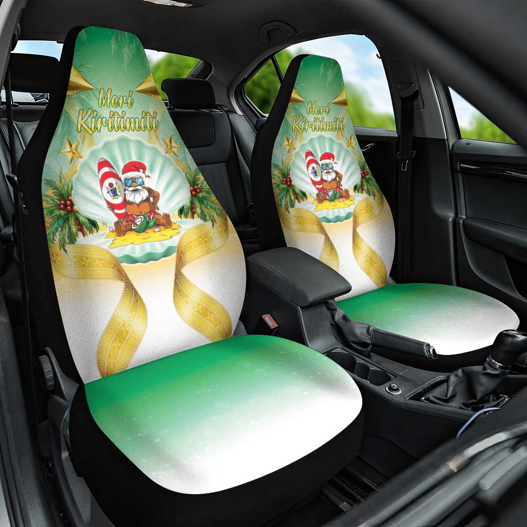 Cook Islands Christmas Car Seat Cover Seashell Santa Beach Vibes LT05 One Size Green - Polynesian Pride