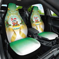 Cook Islands Christmas Car Seat Cover Seashell Santa Beach Vibes LT05 One Size Green - Polynesian Pride