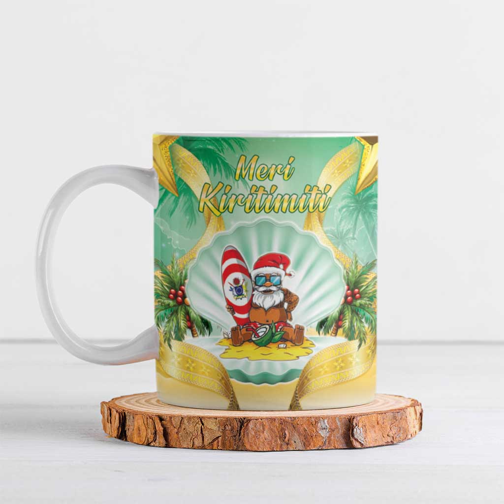 Cook Islands Christmas Ceramic Mug Seashell Santa Beach Vibes LT05 Green - Polynesian Pride