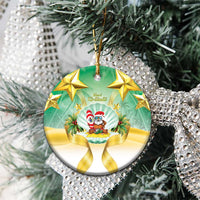 Cook Islands Christmas Ceramic Ornament Seashell Santa Beach Vibes LT05 - Polynesian Pride