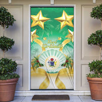 Cook Islands Christmas Door Cover Seashell Santa Beach Vibes LT05 Green - Polynesian Pride