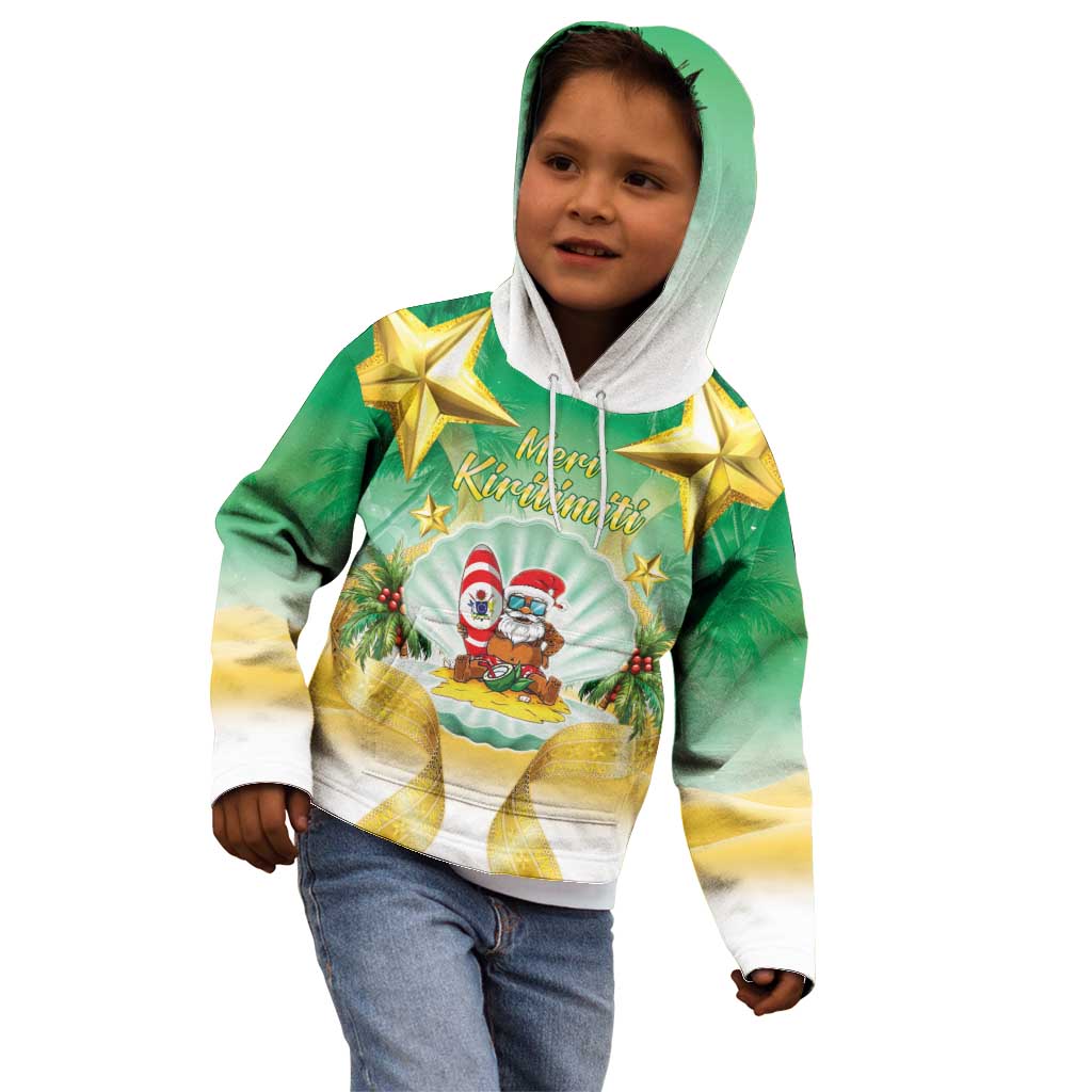 Cook Islands Christmas Kid Hoodie Seashell Santa Beach Vibes LT05 - Polynesian Pride