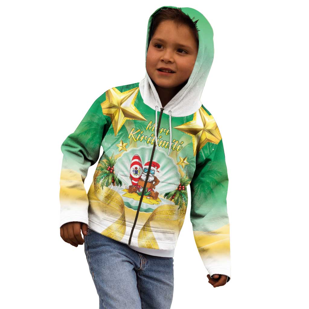 Cook Islands Christmas Kid Hoodie Seashell Santa Beach Vibes LT05 - Polynesian Pride