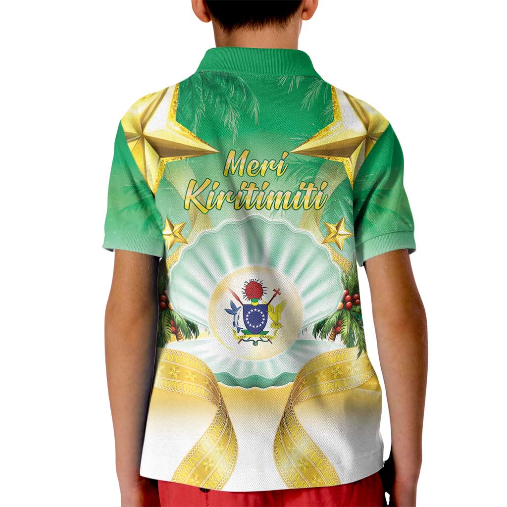 Cook Islands Christmas Kid Polo Shirt Seashell Santa Beach Vibes LT05 - Polynesian Pride