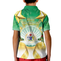 Cook Islands Christmas Kid Polo Shirt Seashell Santa Beach Vibes LT05 - Polynesian Pride