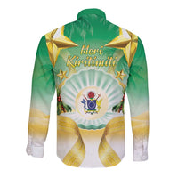 Cook Islands Christmas Long Sleeve Button Shirt Seashell Santa Beach Vibes LT05 - Polynesian Pride