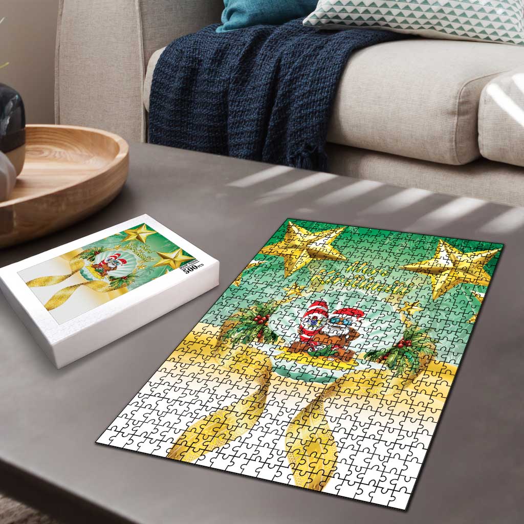 Cook Islands Christmas Puzzle Seashell Santa Beach Vibes LT05 - Polynesian Pride