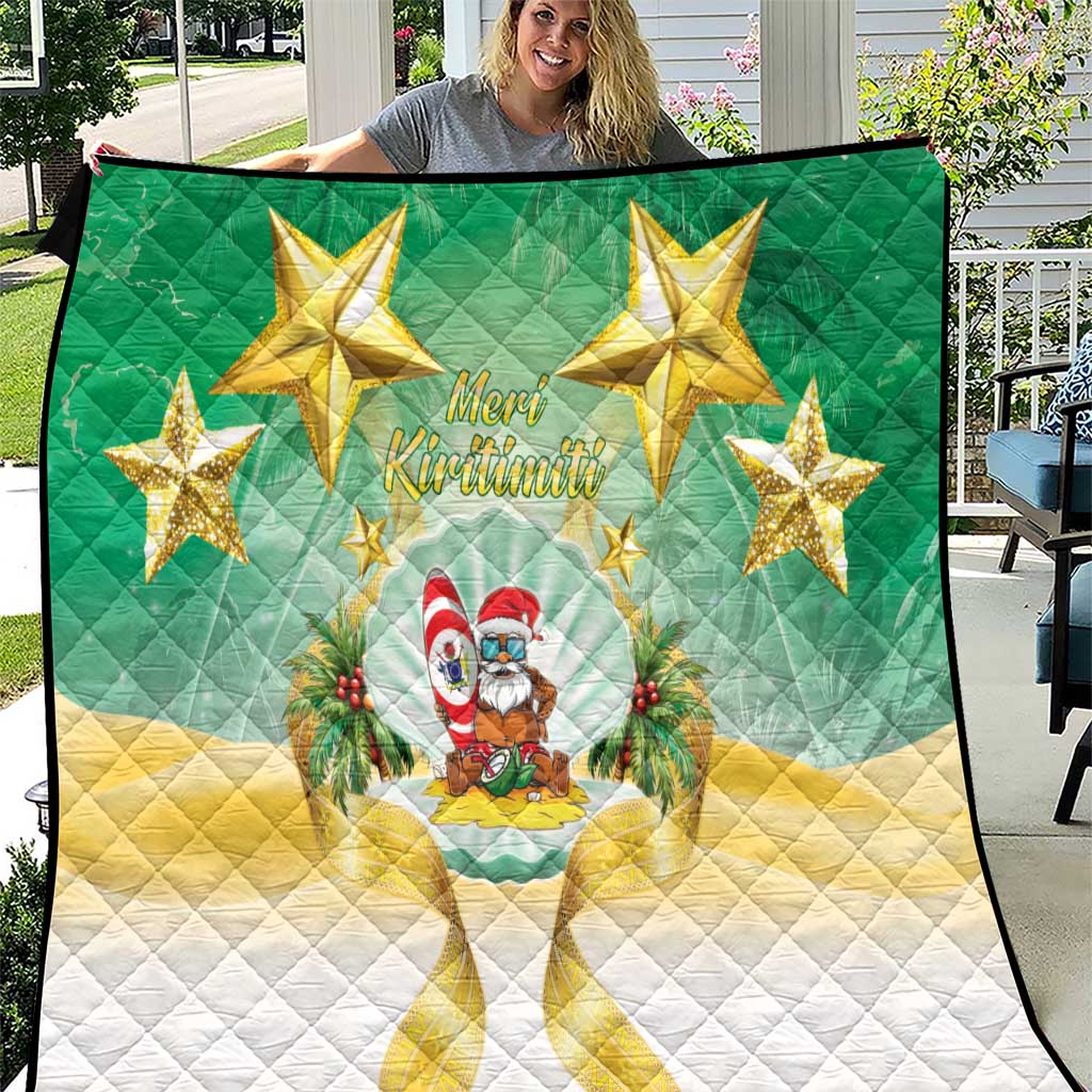 Cook Islands Christmas Quilt Seashell Santa Beach Vibes LT05 Green - Polynesian Pride