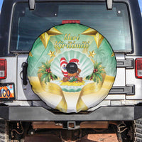 Cook Islands Christmas Spare Tire Cover Seashell Santa Beach Vibes LT05 Green - Polynesian Pride